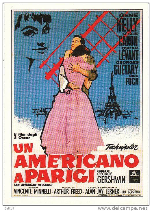 CINEMA CARTONCINO PUBBLICITARIO FILM - UN AMERICANO A PARIGI 1951DESCRIZ. SUL RETRO - Bioscoopreclame