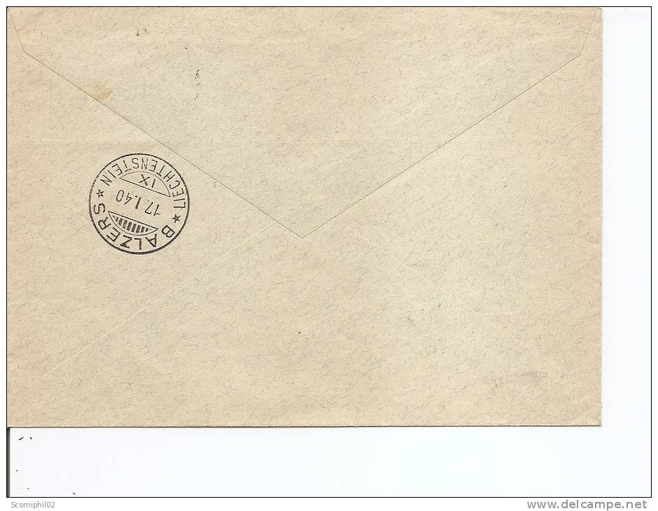 Liechtenstein (lettre En Recommandé De 1940 De Vaduz Vers Balzers à Voir) - Service