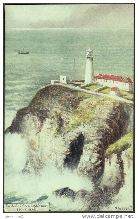 "The South Slack Lighthouse, Holyhead"  Based On A Painting By 'Jotter'.  C1910 - Anglesey