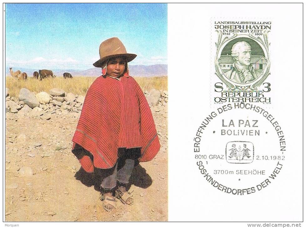 Tarjeta GRAZ (austria) 1982. Ayuda A Los Niños De Bolivia, La Paz - Briefe U. Dokumente