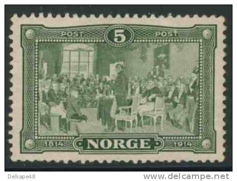 Norway Norge Norwegen 1914 Mi 93 YT 88 * Constitutional Assembly By Oscar A. Wergeland (1844-1910) - Cent. Independence - Ungebraucht