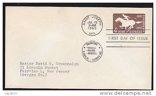 FDC Pony Express 1960 - 1951-1960