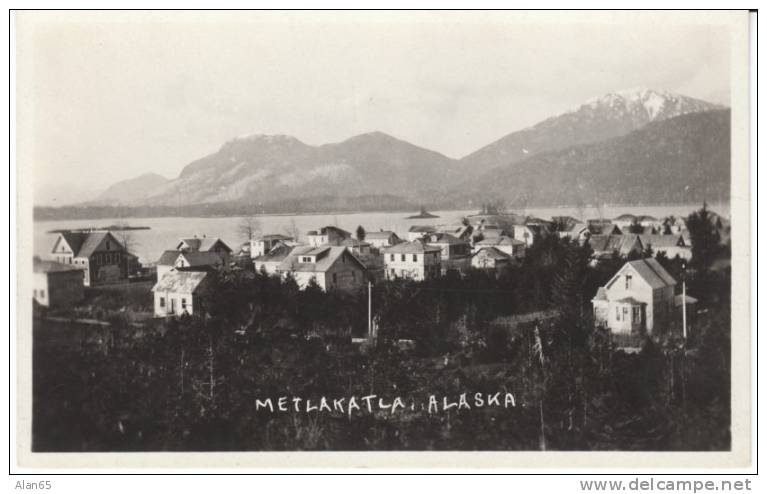 Metlakatla AK Alaska, View Of Town 'Indian Village', Bay, On C1920s Vintage Real Photo Postcard - Other & Unclassified