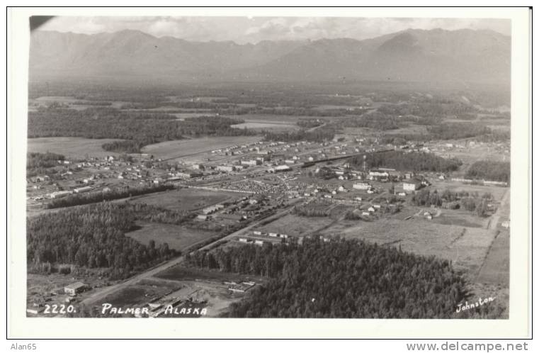 Palmer AK Alaska, Aerial View Of Town On C1950s Vintage Real Photo Postcard - Other & Unclassified