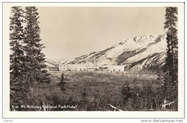 Mt McKinley AK Alaska, Hotel Lodging In National Park, C1950s/60s Vintage Real Photo Postcard - Parques Nacionales USA