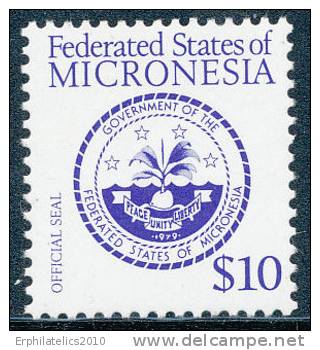 MICRONESIA 1965 $10 VALUE SC# 39 NATIONAL SEAL VF OG MNH - Mikronesien