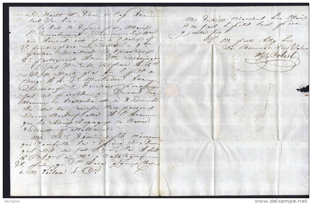 1820  Lettre Pour La France  Marque Linéaire «Martinique» - Cartas & Documentos