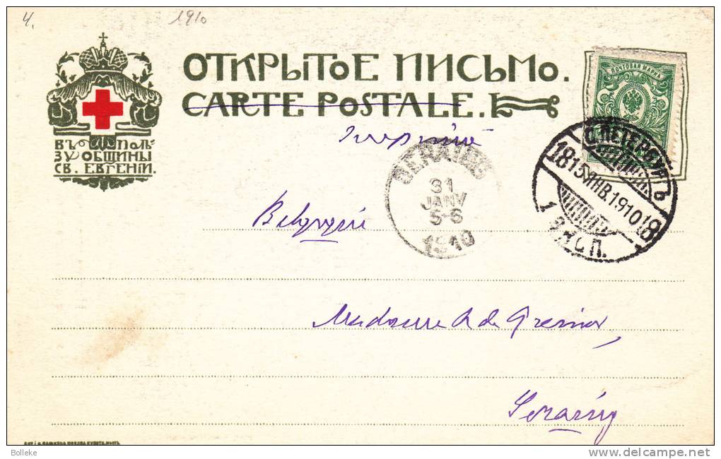 Russie - Croix Rouge - Carte Postale De 1910 - Expédié Vers La Belgique - Seraing - Lettres & Documents