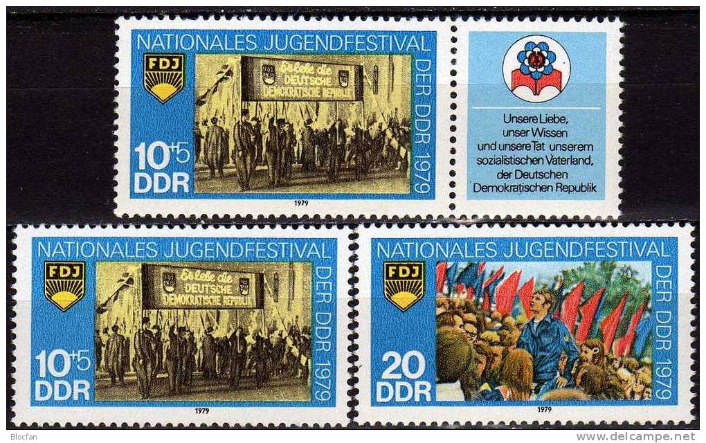 Doppel-Fehler Auf Zierfeld 1979 DDR 2426/7, 2426 Zf Im ZD W1 II ** 12€+Vergleich Error On The Stamp Se-tenant Of Germany - Se-Tenant