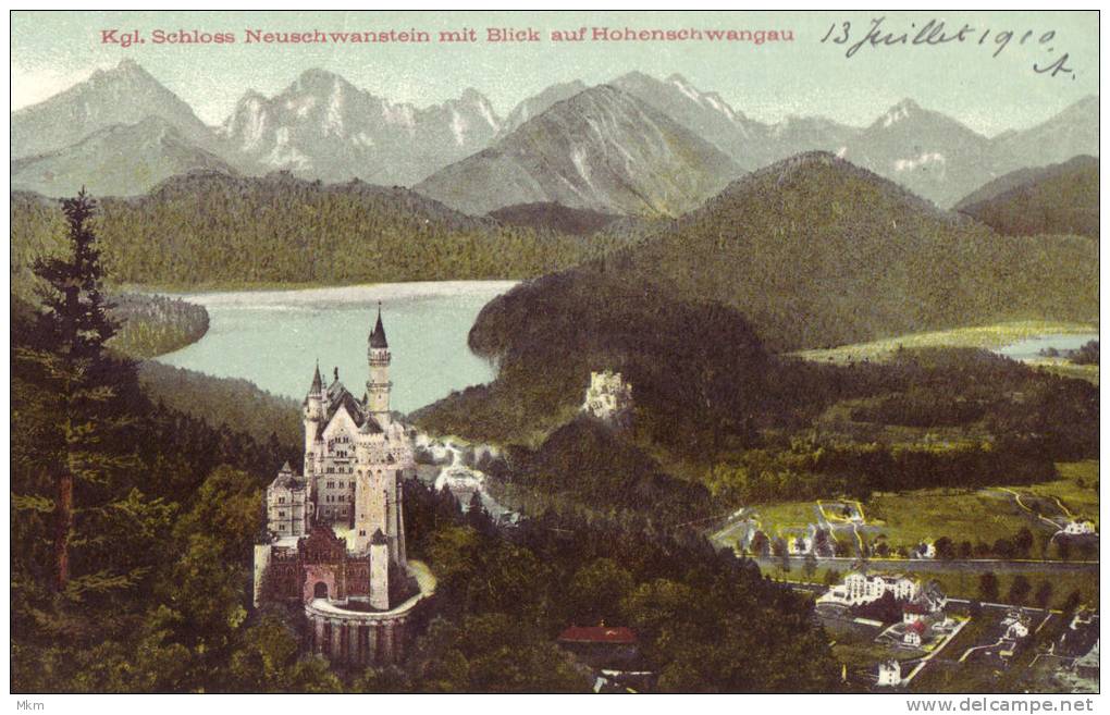 Kgl.Schloss Neuschwanstein Mit Blick Auf Hohenschwangau - Füssen