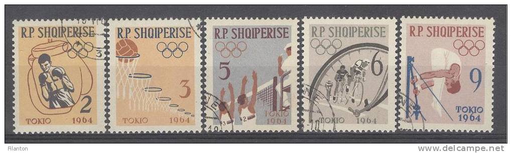 ALBANIE - Mi Nr 747/751 - Olympiade 1964 Tokio -  Gest./obl. - Cote 19,00 € - Albanie