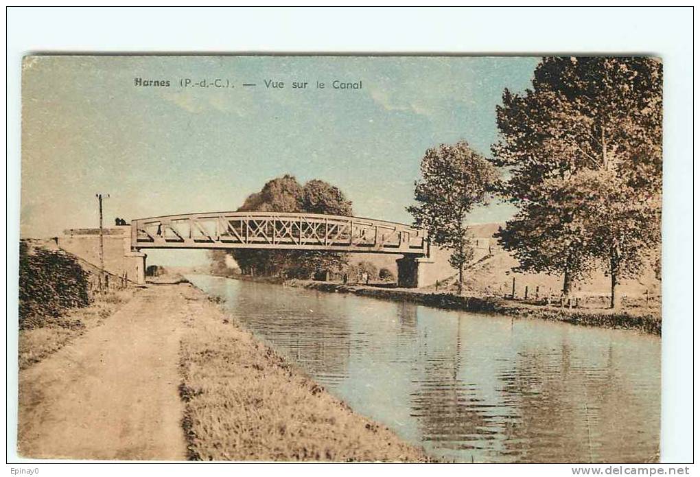 Br - 62 - HARNES - Vue Sur Le Canal - Le Pont - édit.Goffard - Harnes