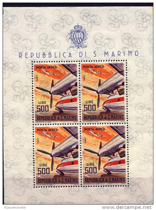 SAN MARINO 1965 FOGLIETTO 500 LIRE AEREI MODERNI P.A. - Blocchi & Foglietti