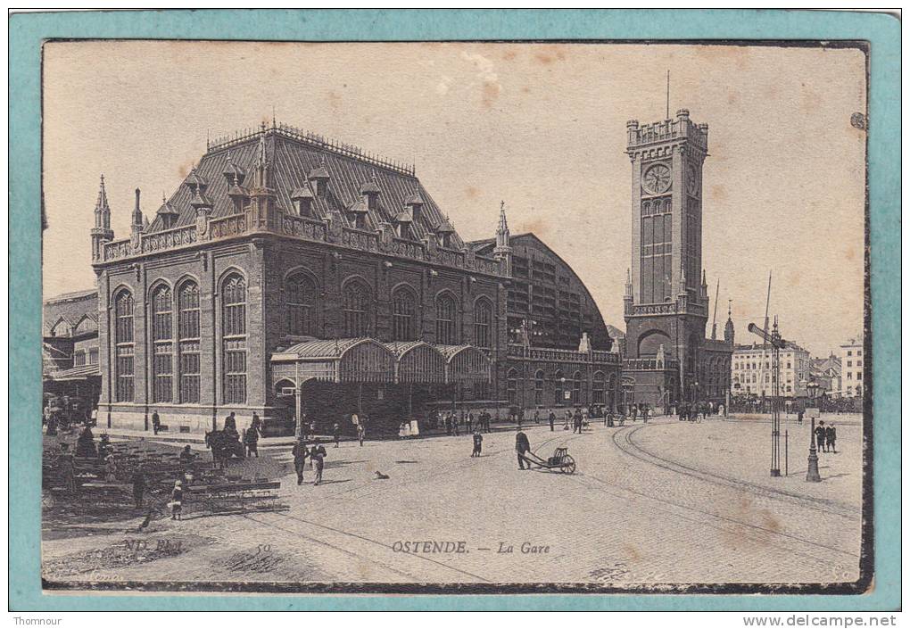 OSTENDE .  -  LA GARE   -  CARTE ANIMEE  - - Oostende