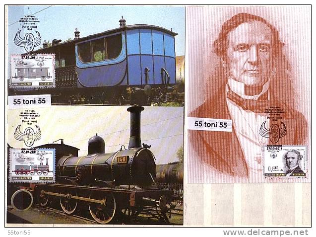 BULGARIA / BULGARIE   2011 145 Years Of The First Railway Line S/S -  3 MC   – Maximum Card - FDC