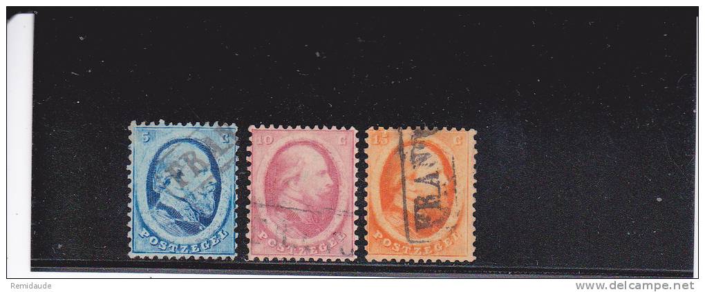 PAYS-BAS - YVERT N° 4/6 OBLITERES - COTE  = 157,5 EUROS - Used Stamps