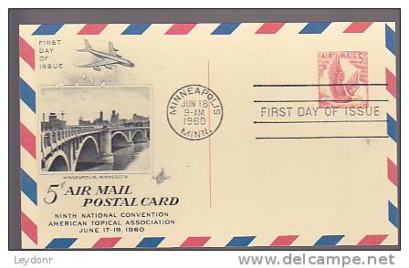 FDC Eagle Air Mail - Postal Card - 1951-1960