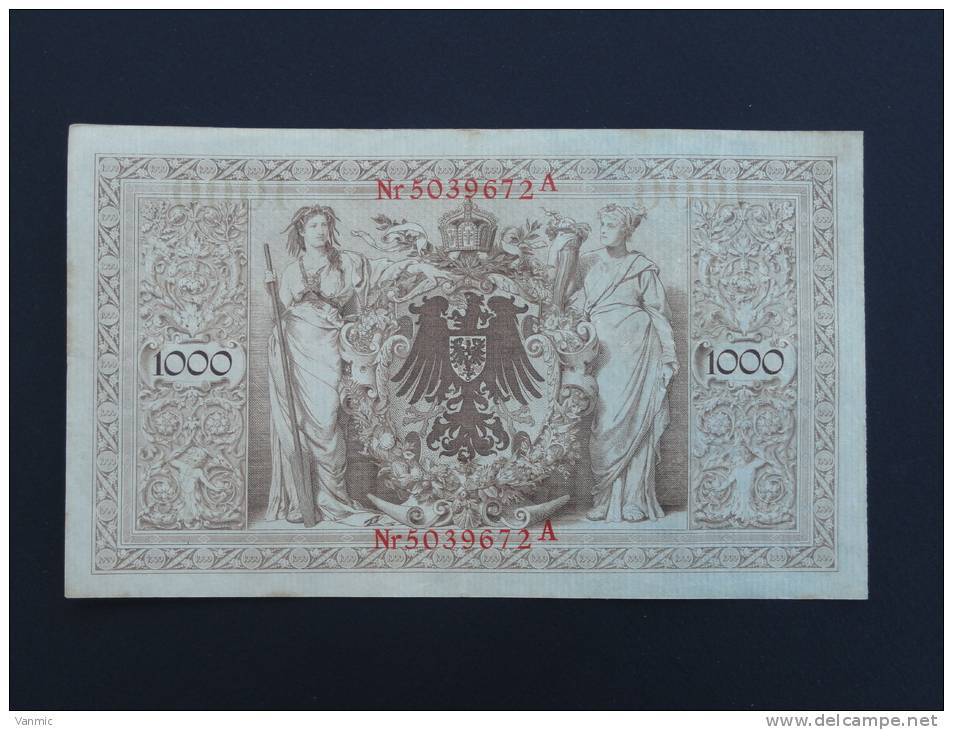 1910 A - Billet 1000 Mark - Allemagne - Série A : N° 5039672 A - (Banknote Deutschland Germany) - 1.000 Mark