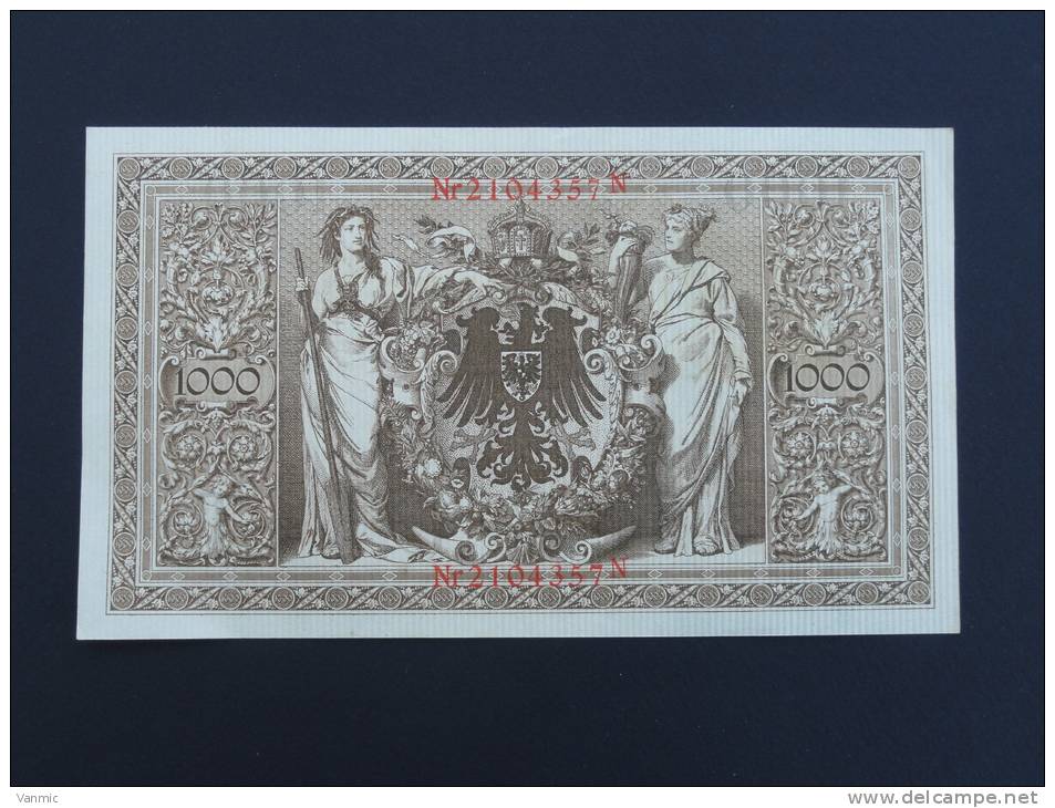 1910 A - Billet 1000 Mark - Allemagne - Série N : N° 2104357 N - (Banknote Deutschland Germany) - 1.000 Mark