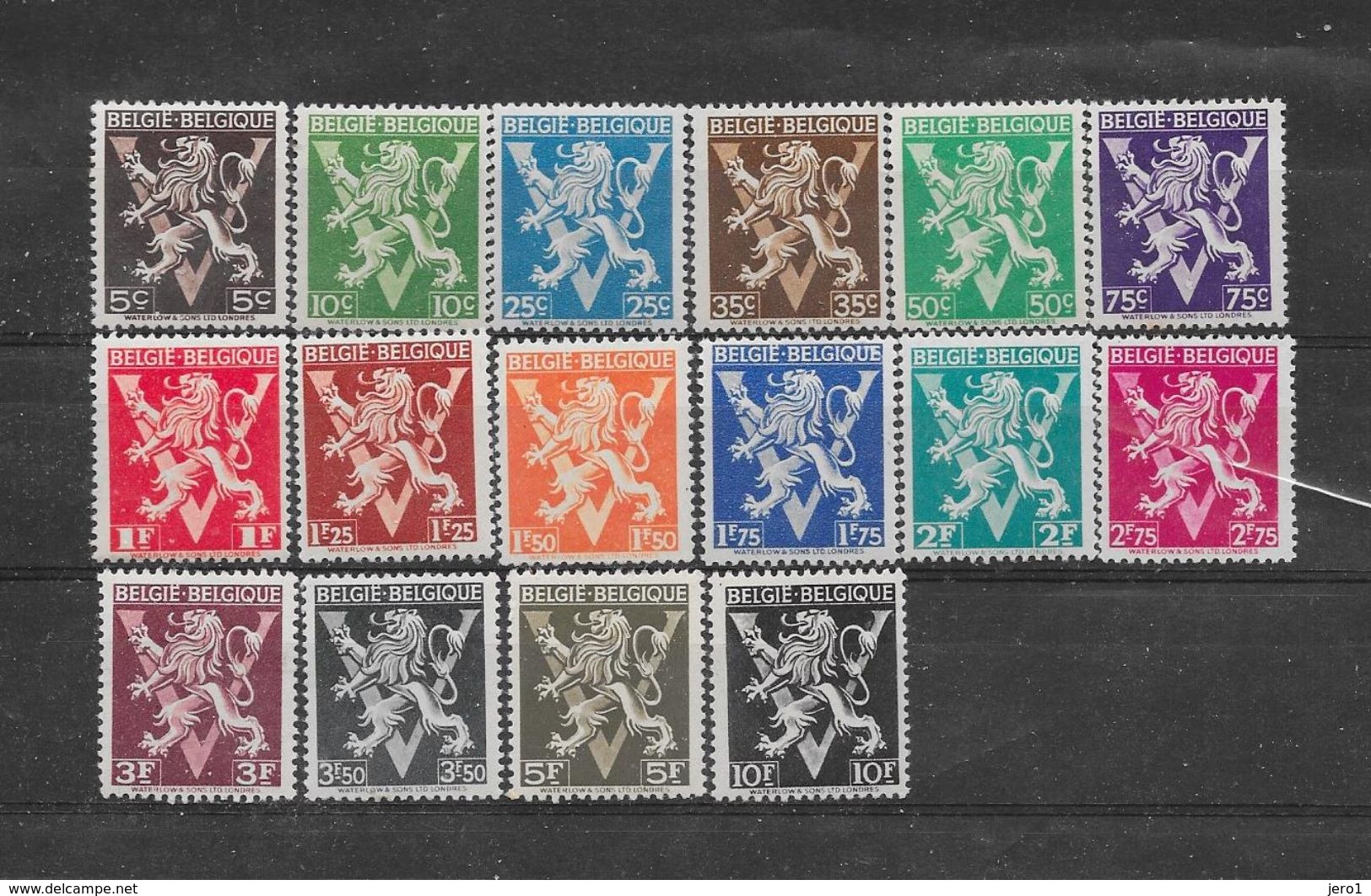 België 1944 Y&T Nr° 674A/689A - Unused Stamps