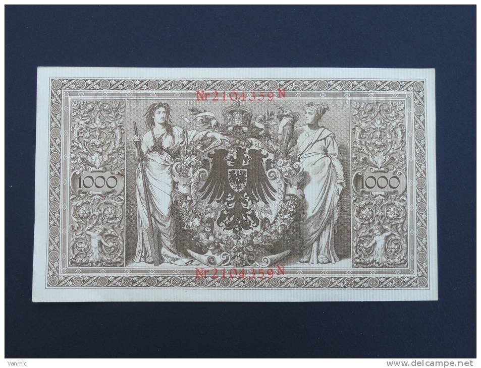 1910 A - Billet 1000 Mark - Allemagne - Série N : N° 2104359 N - (Banknote Deutschland Germany) - 1.000 Mark