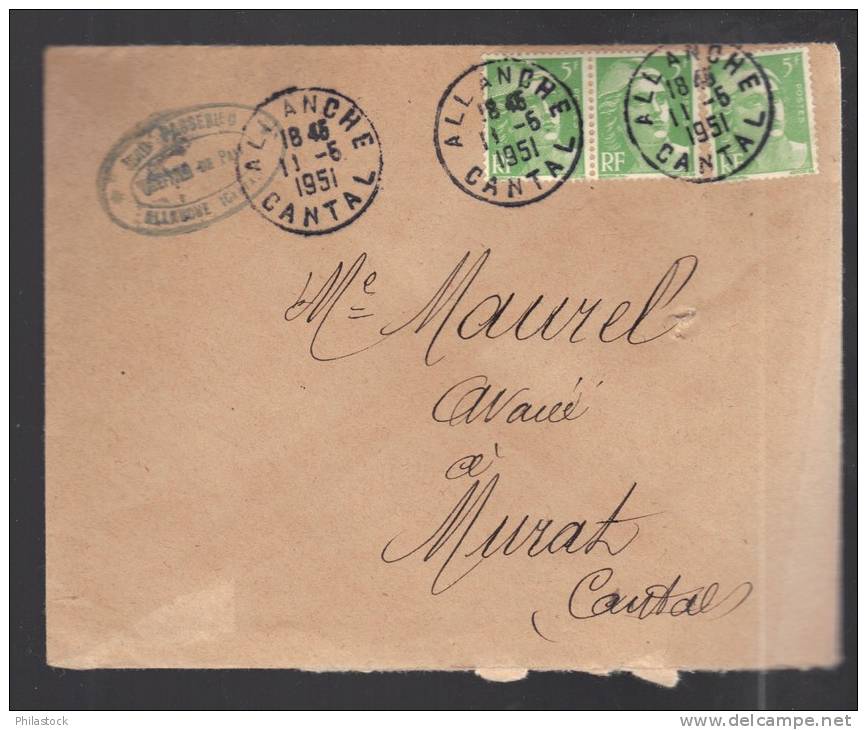 FRANCE 1951 N° Usages Courants Obl. S/lettre Entiére - 1945-54 Marianne (Gandon)