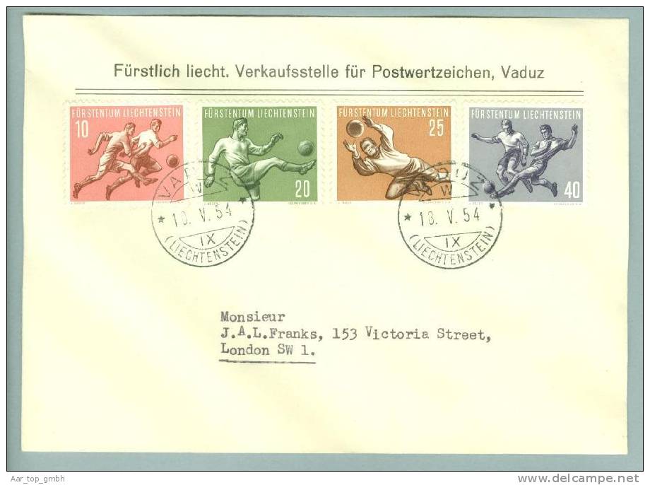 Liechtenstein 1954-05-18 FDC Sportsatz - Cartas & Documentos