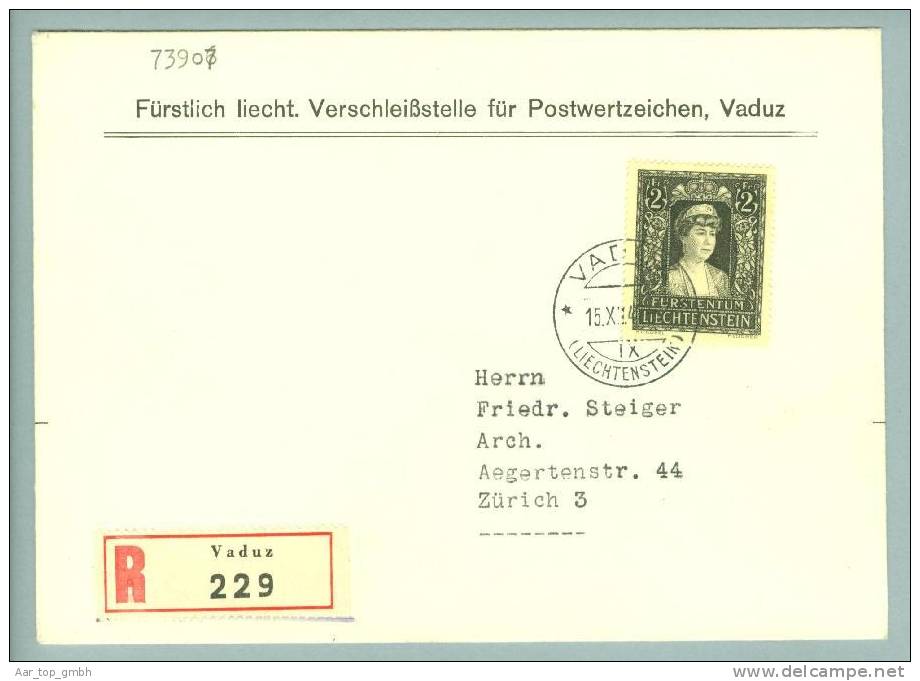 Liechtenstein 1947-12-15 R-FDC Witwe Elsa - Covers & Documents