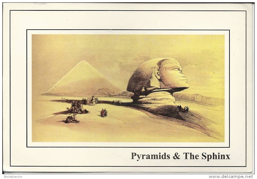 CPM EGYPTE -  Pyramids And The Sphinx - Illustration, Dessin Ancien - Bordure Relief - Sphinx