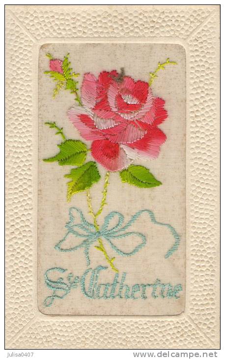 SAINTE CATHERINE Fantaisie Brodée Rose - Embroidered