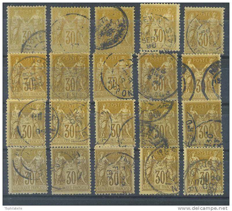 VEND N° 80 X 20 COULEURS DIFFERENTES - 1876-1898 Sage (Type II)