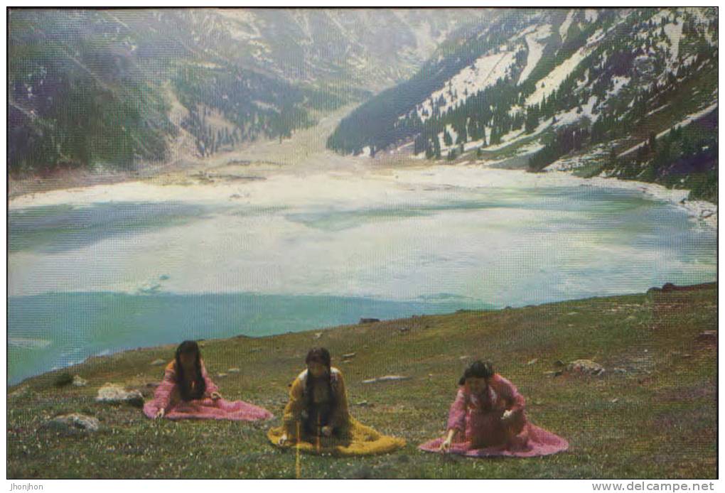 Kazakhstan-Postcard 1983-Alma-Ata-On The Shore Of Grand Lake Alma Ata - Kasachstan