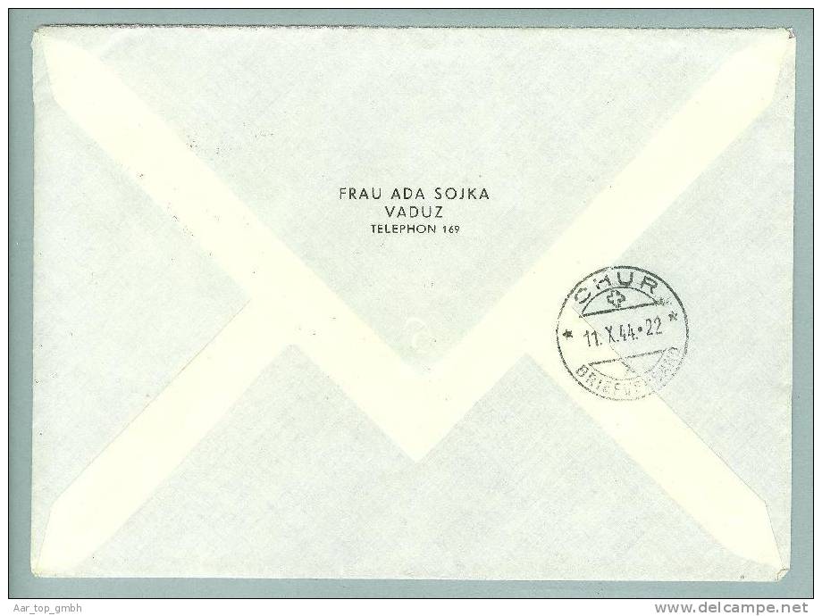 Liechtenstein 1944-10-11 Vaduz R-Brief Nach Chur - Storia Postale