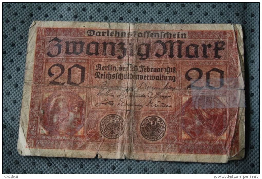 Billet De Banque - Bank - Banca :dahrlehn Passensrhein 20 Mark De Berlin Reichsfchu....&gt; En Mauvais état - Altri & Non Classificati