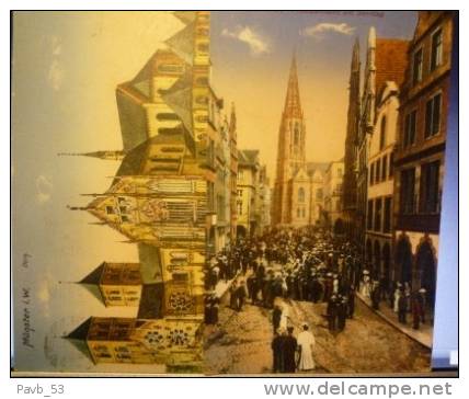 Münster :  Dom + Prinzipalmarkt Am Sonntag FELDPOST WWI 1914-1918  13e Inf Rgt 3 Komp 5 + 1e Ers Btl 3 Komp 5 - Muenster
