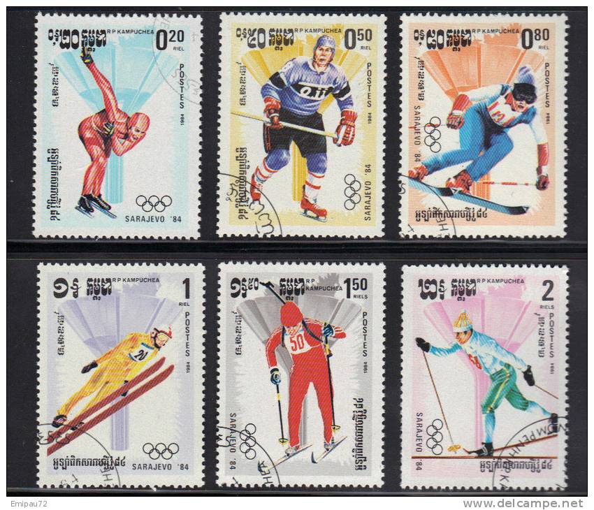 KAMPUCHEA-Timbres N° 449 à 454-oblitérés - Winter 1984: Sarajevo