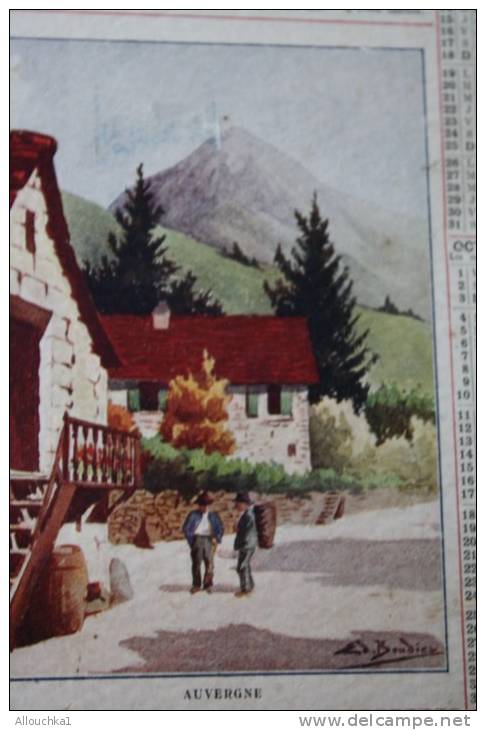 Rare 1937 L'Auvergne : Calendrier Almanach Des PTT:N°77 Nomenclature Communes De La Seine-et-Marne - Tamaño Grande : 1921-40