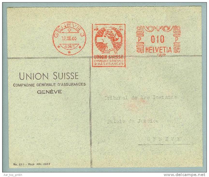 Motiv Versicherung Schweiz 1944-12-12 Freistempel Union Suisse - Non Classés
