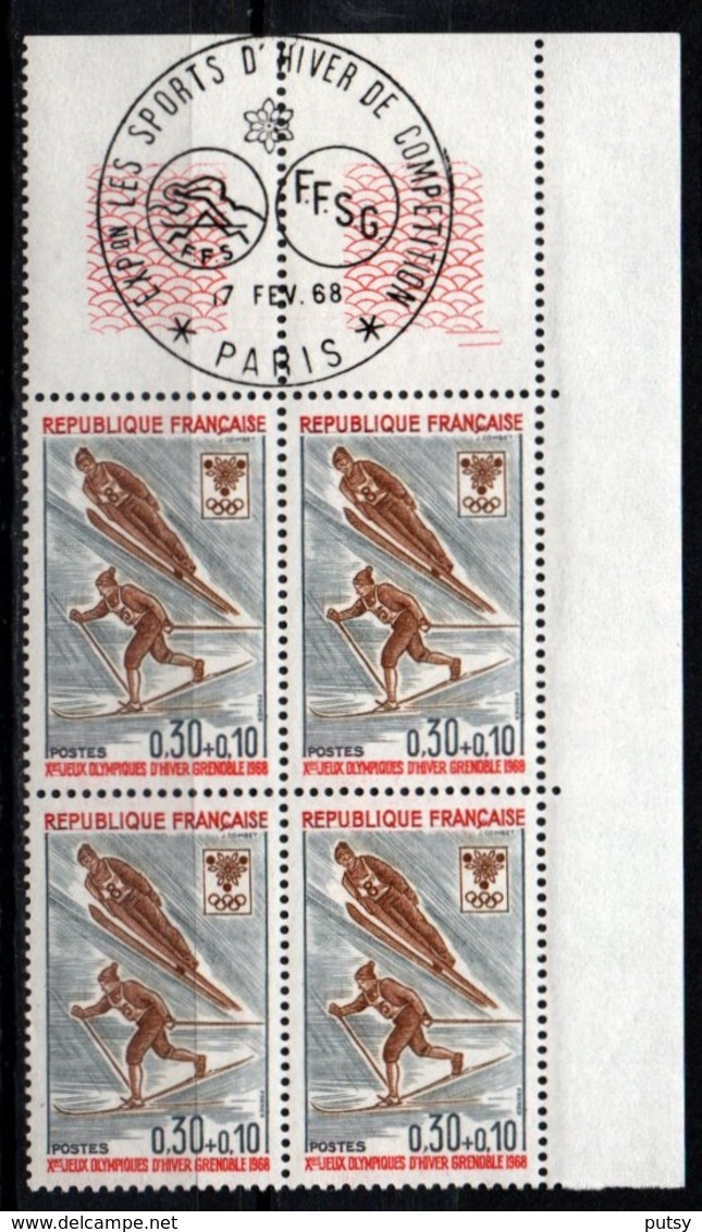 N° 1543 "Jeux Olympiques D'hiver à Grenoble, 1968", Bloc De Quatre. - 1960-1969