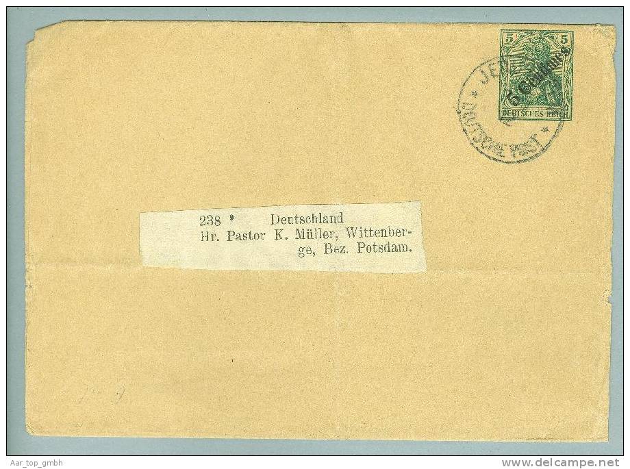 Deutsche Post In Der Türkei Jerusalem 1912-03-07 Streifband Nach Postdam - Deutsche Post In Der Türkei