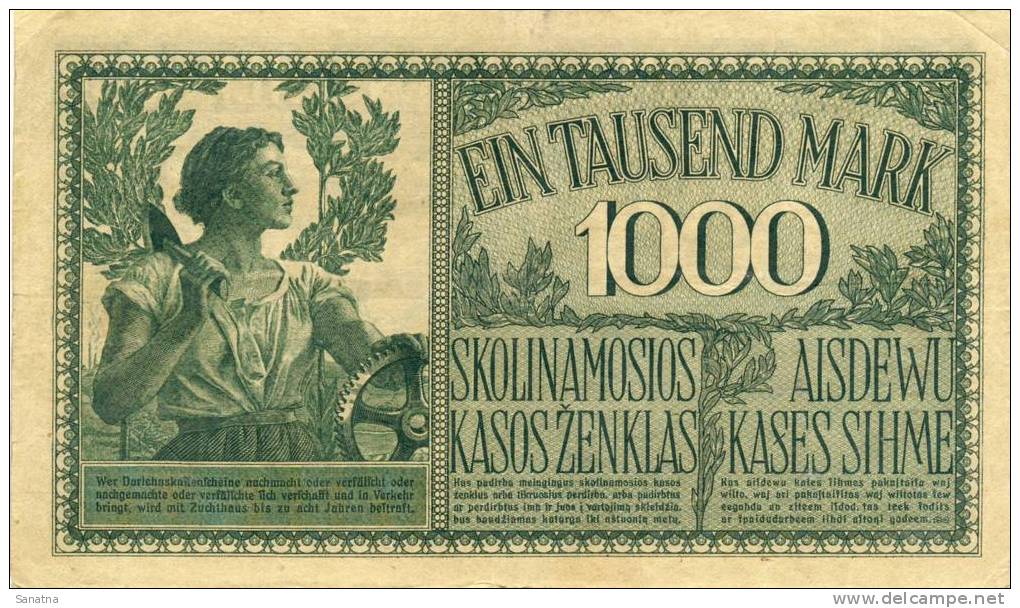 1000 Mark Kowno 1918 - WWI