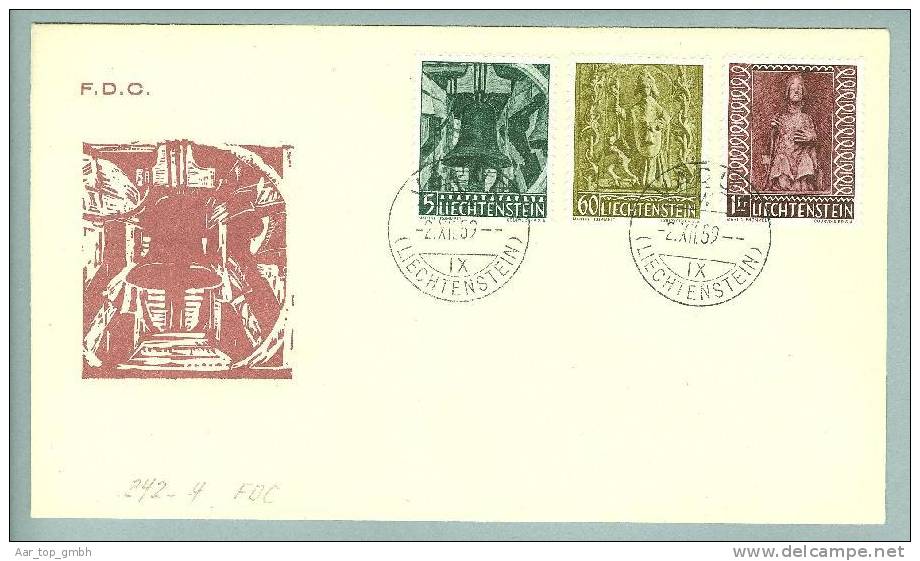 Liechtenstein 1959-12-02 FDC Zu#342-4 - Brieven En Documenten