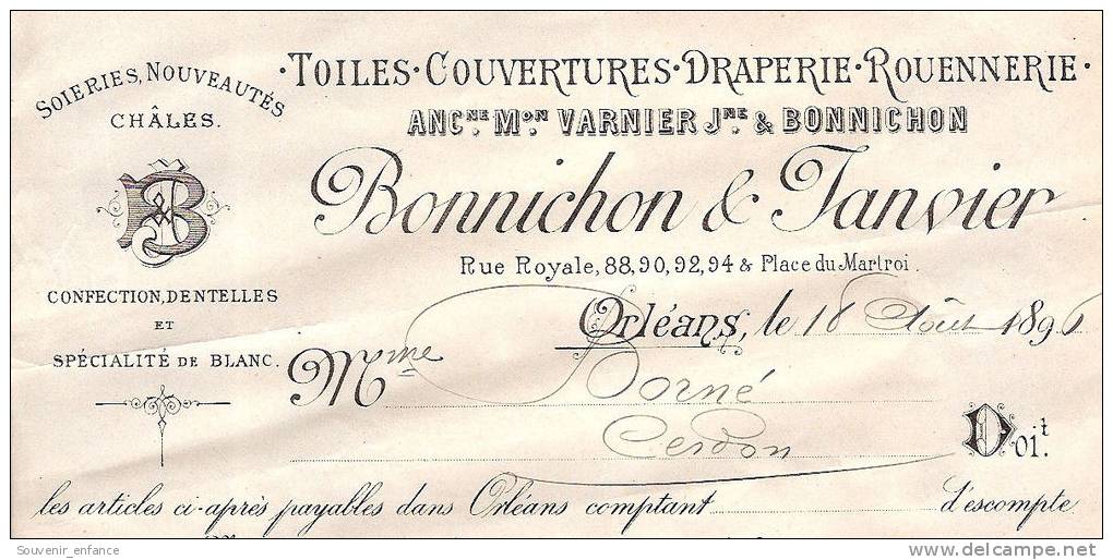 Facture Proust Et Bertrand Orléans 45 Loiret  Borne Cerdon - Chemist's (drugstore) & Perfumery