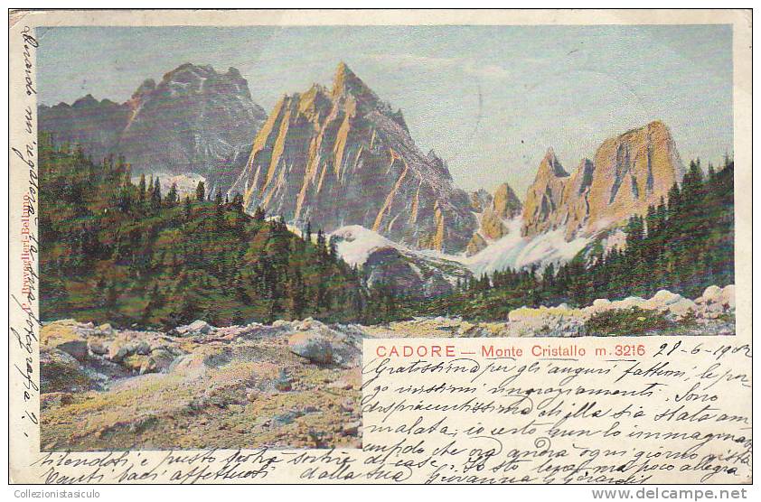 D71- Valle Di Cadore - Cadore - Monte Cristallo - F.p. Vg. 1902 - Belluno