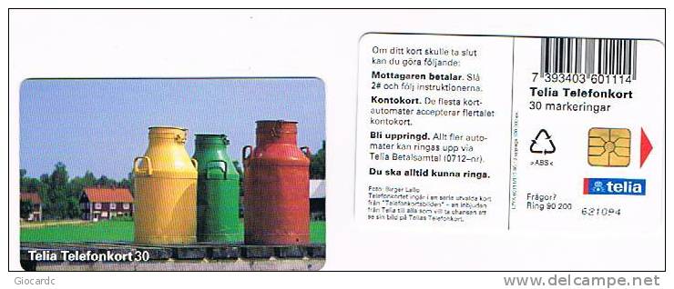 SVEZIA (SWEDEN) - TELIA  (CHIP) - 1995 MILK  -  USED °  -  RIF. 7626 - Alimentation