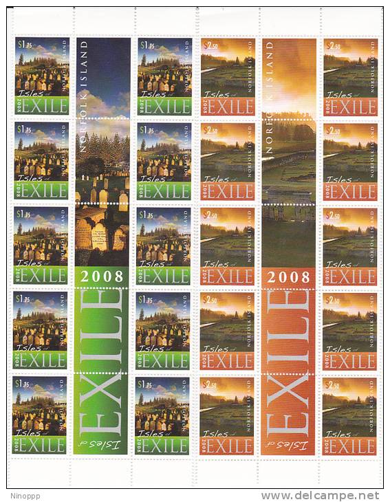 Norfolk Island-2008 Exile Set 4 Gutter Strips MNH - Norfolk Island