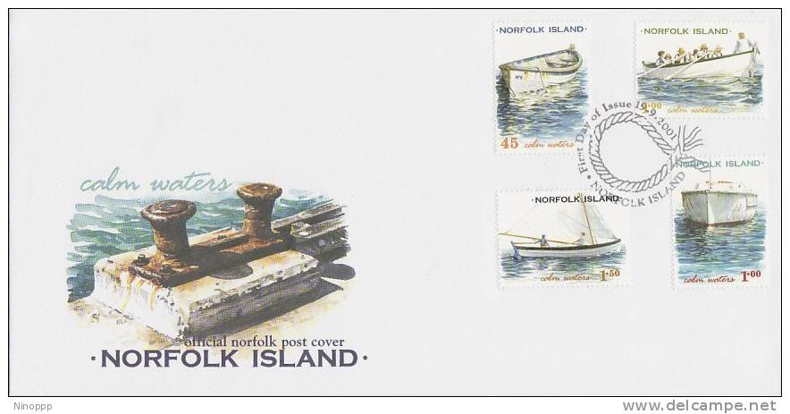 Norfolk Island-2001 Calm Waters Set FDC - Isola Norfolk