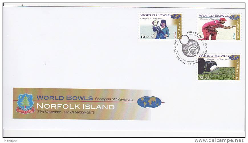 Norfolk Island-2010 World Bowls Championship FDC - Norfolk Eiland