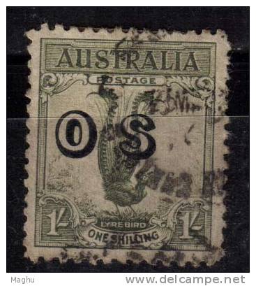 Australia Used 1932, Opt., O.S. Officials, Official, 1 Shilling, Superb Lyrebird, Bird., - Servizio