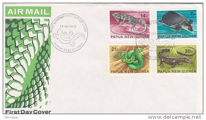 Papua New Guinea-1972 Reptiles FDC - Papua New Guinea